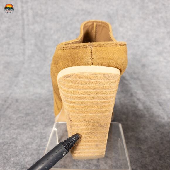 MI.IM Mule Cuban Heel Suede Leather Tan Pointed Toe Casual Slip-On Women's Sz 9 - Picture 10 of 12